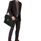 Leder Aktentasche schwarz