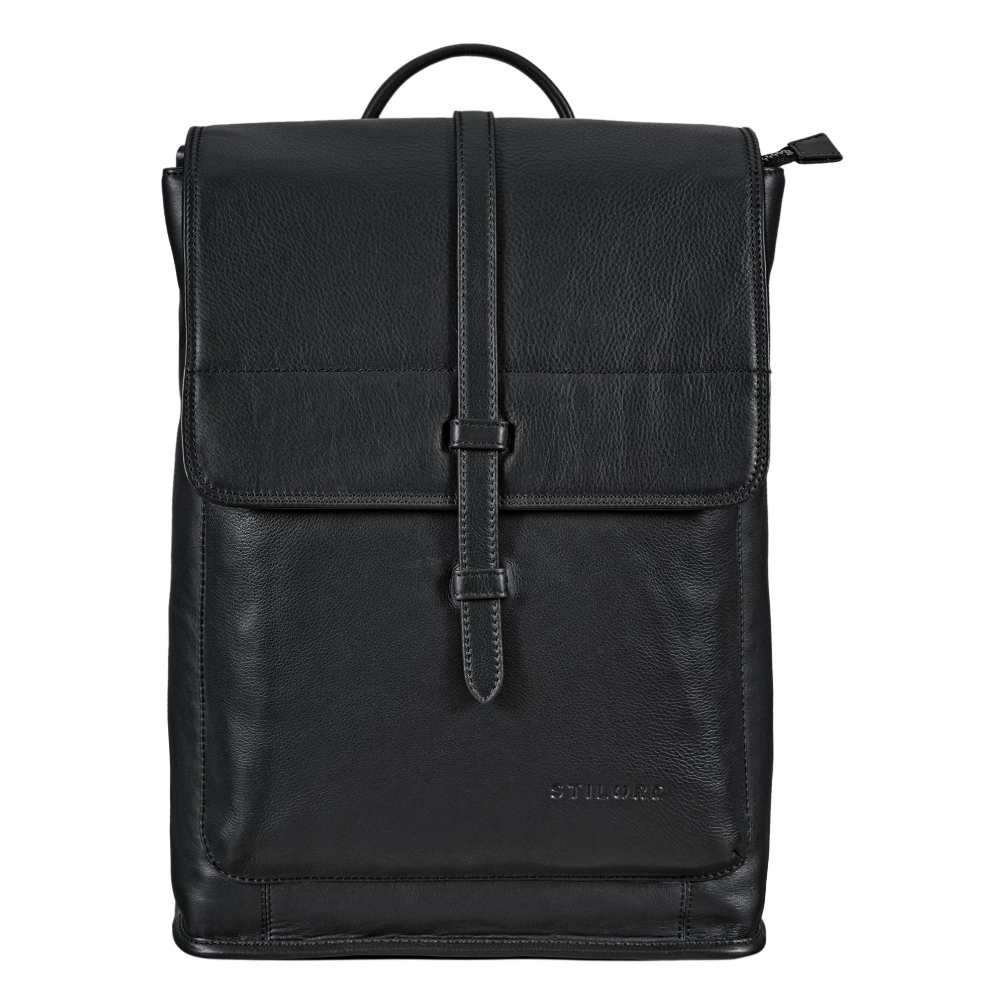 Männer Rucksack Elegant Leder schwarz