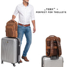 Trolley Rucksack zum Aufstecken Echtleder braun