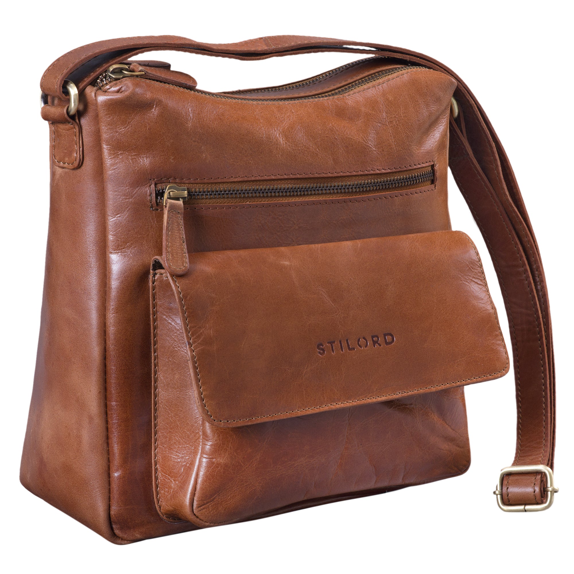 Freizeittasche für Damen Vintage Leder braun