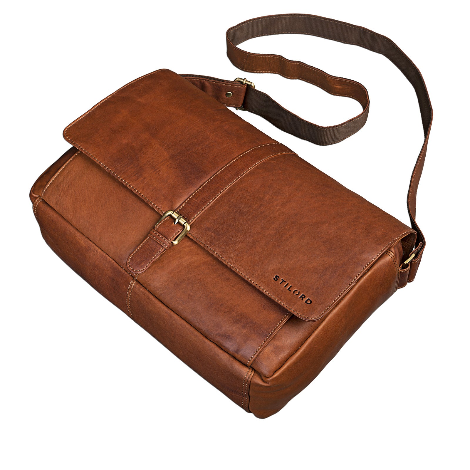 Herren Schultertasche Leder