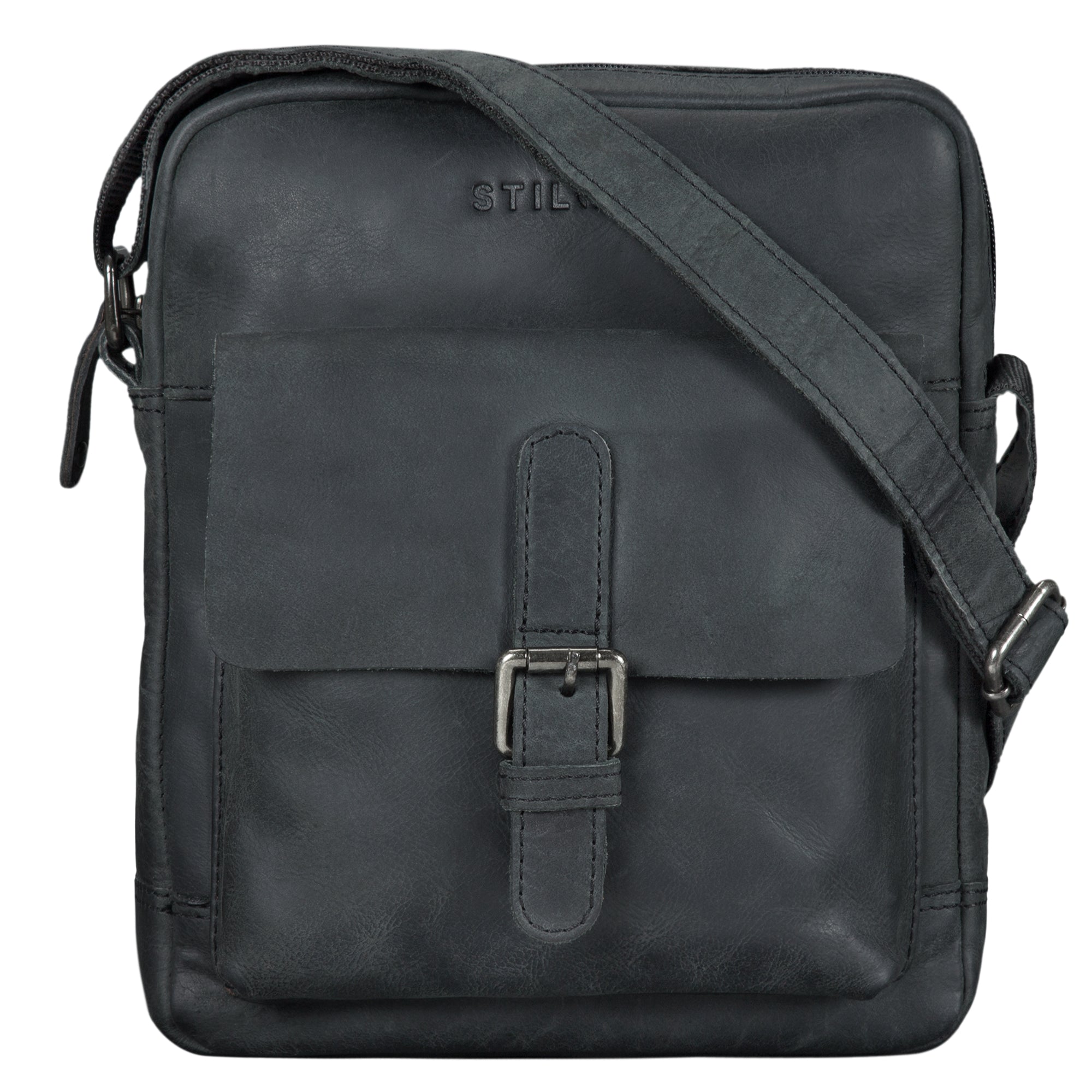 Crossbody Bag Leder schwarz
