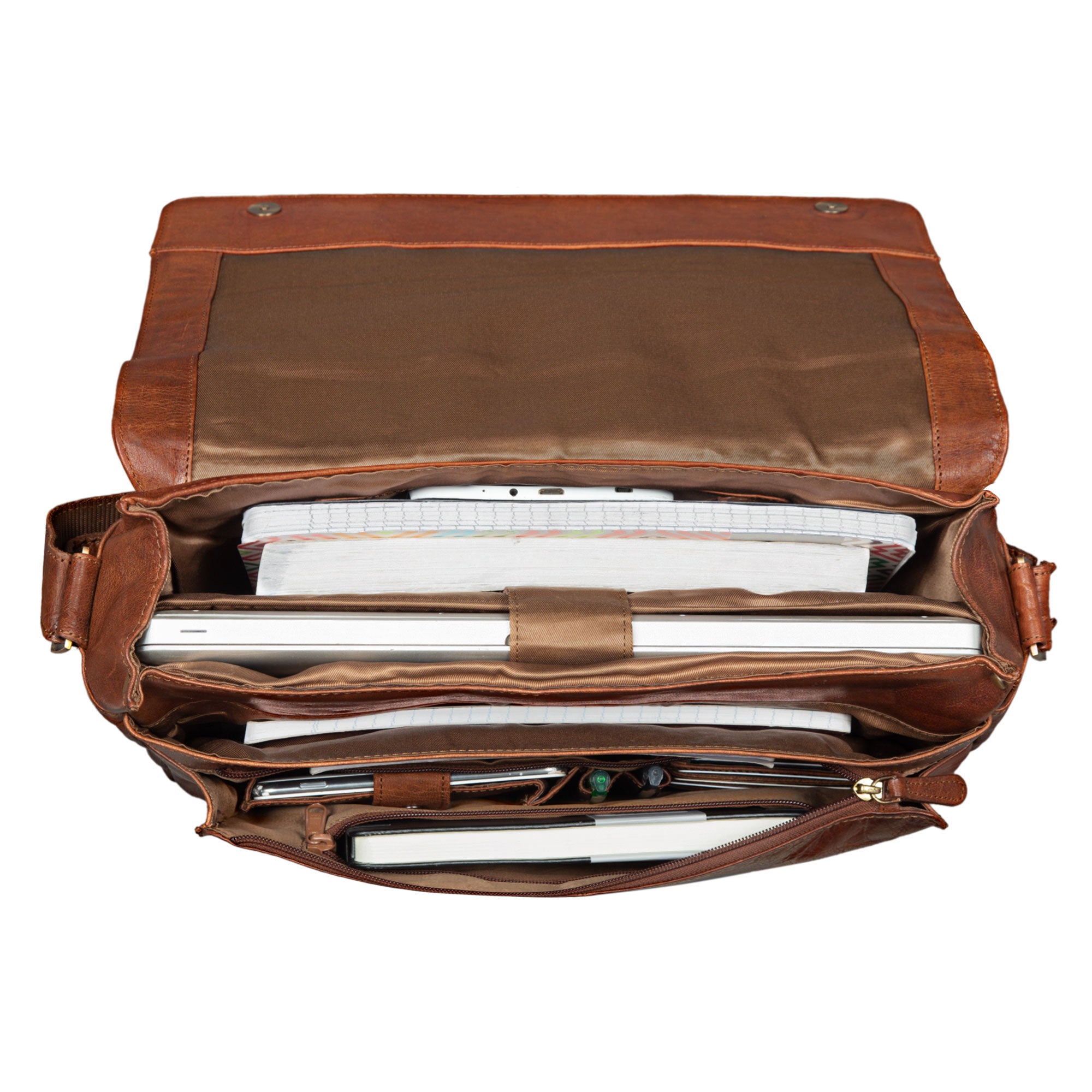 Dunkelbraune Ledertasche Herren