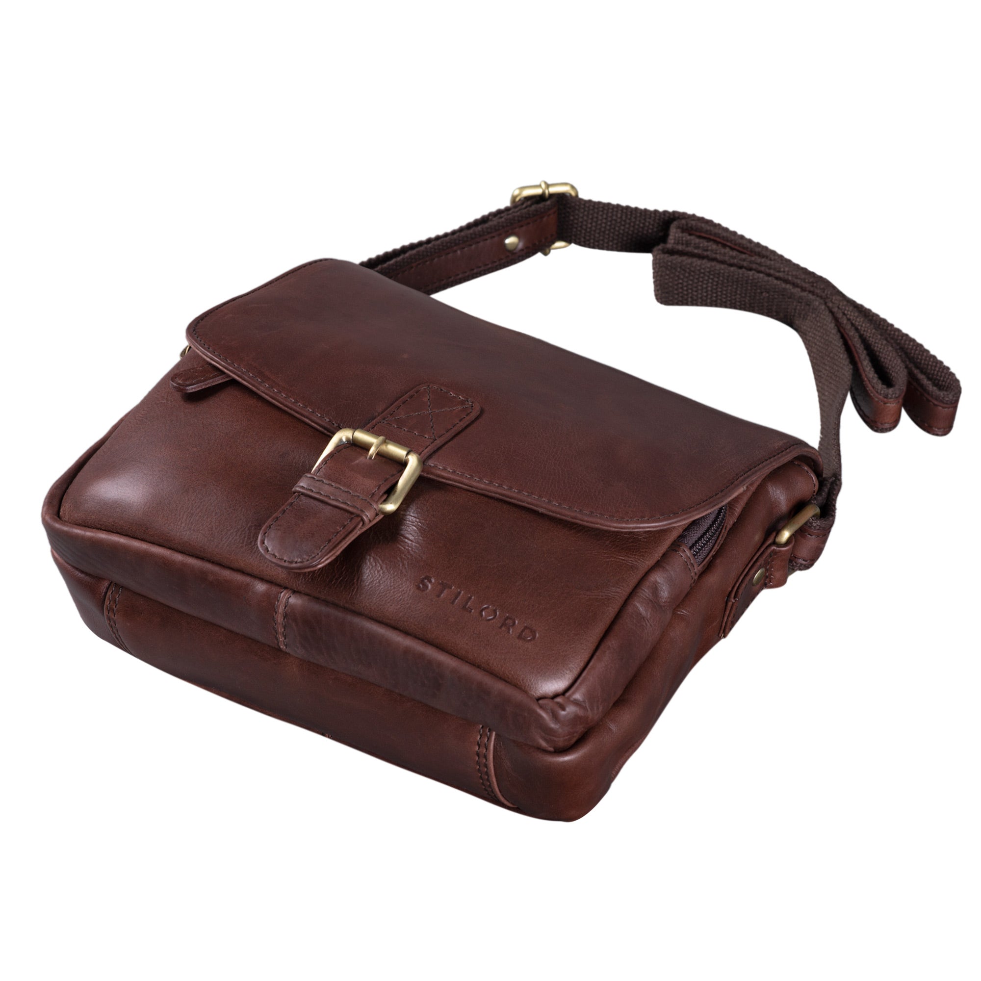 Kleine Ledertasche Echtleder dunkelbraun