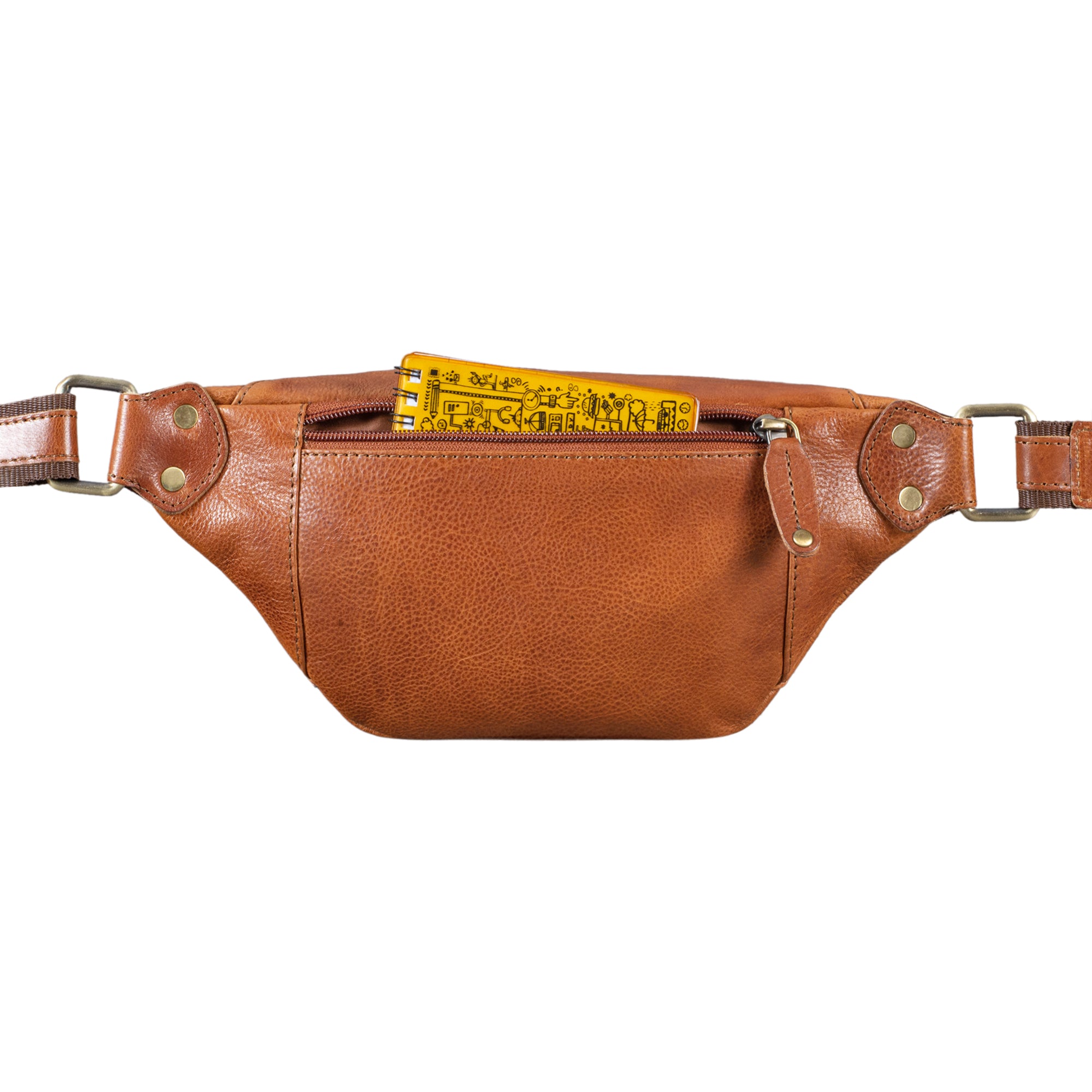 Damen Herren Gürteltasche Leder braun