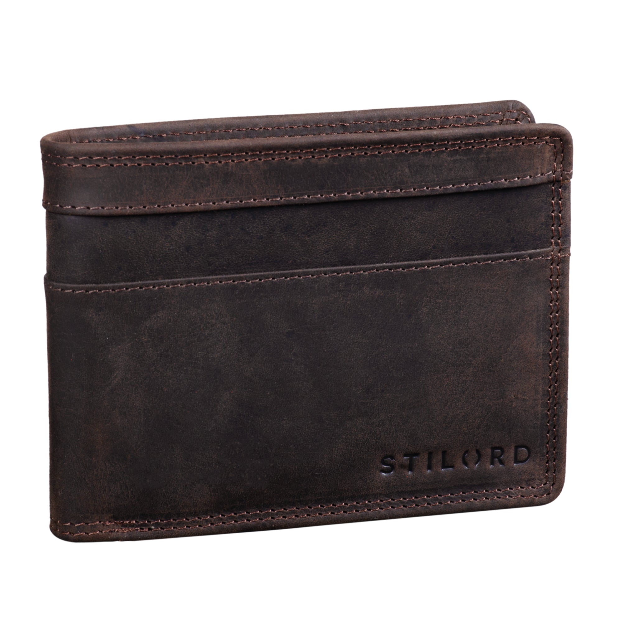 Lederportemonnaie Vintage Herren dunkel-braun