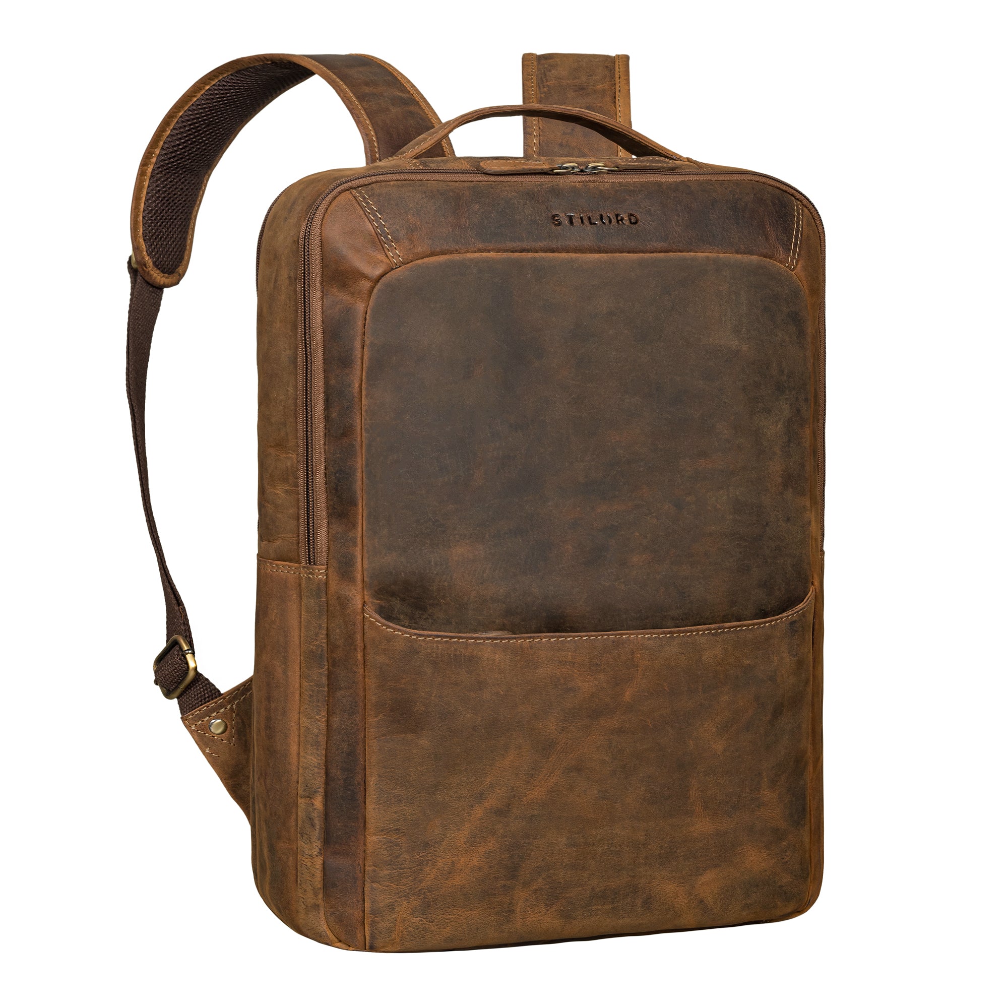 Laptoprucksack 15,6 Zoll Echtleder hellbraun
