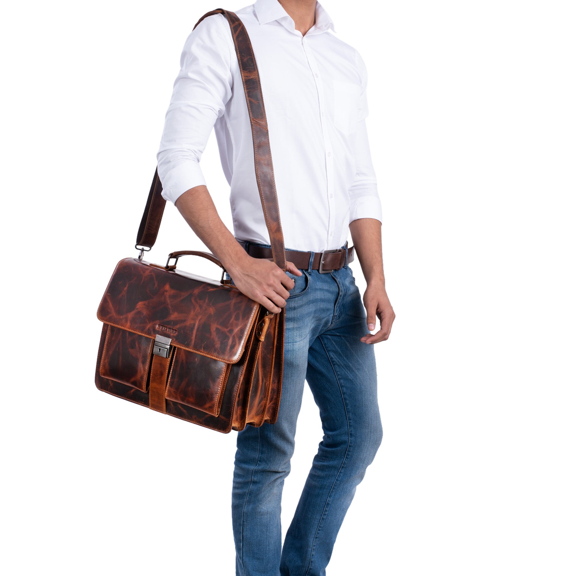 Leder Businesstasche Vintage braun