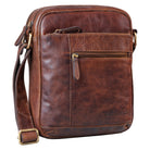 Herren kleine Schultertasche Leder braun