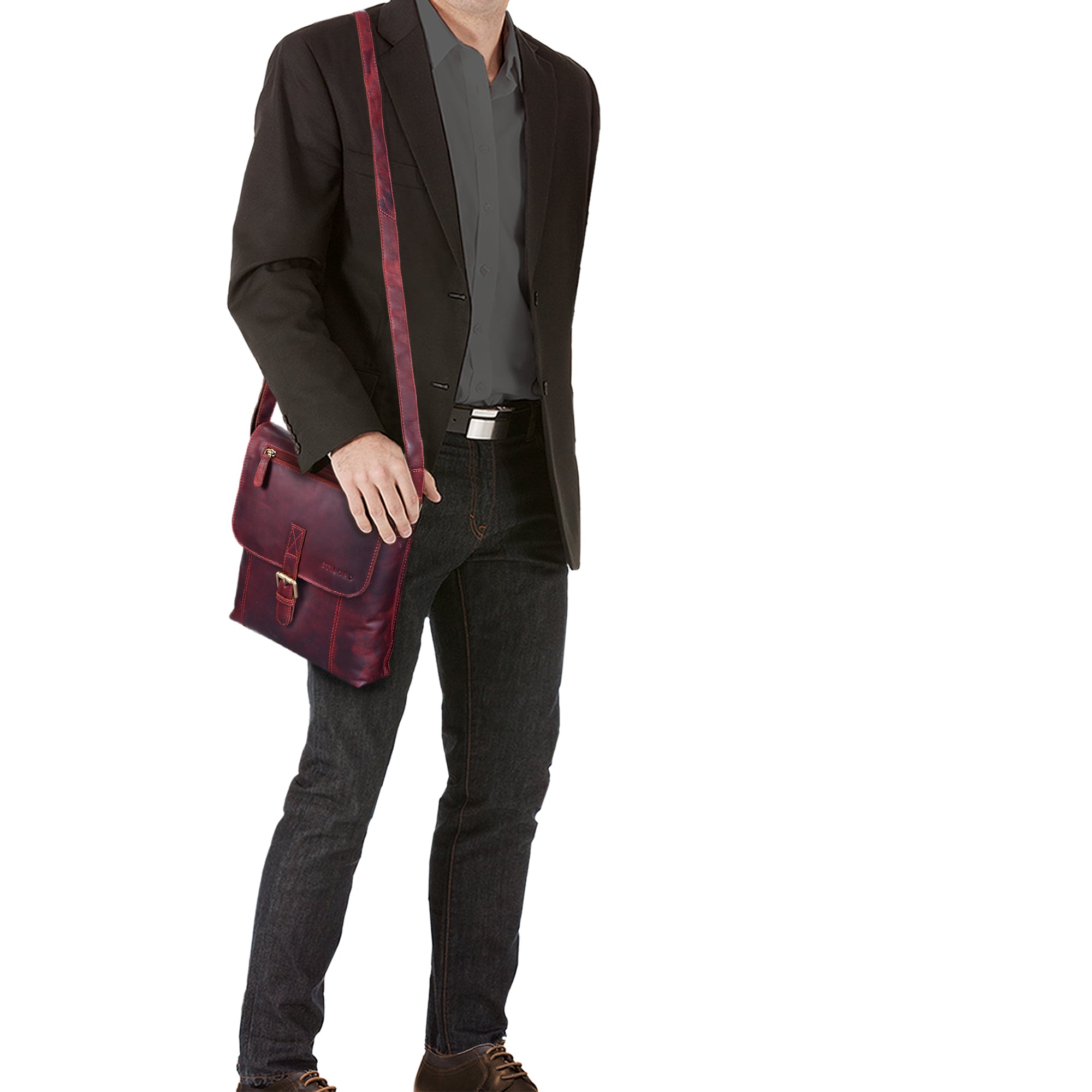 Rote Ledertasche Vintage