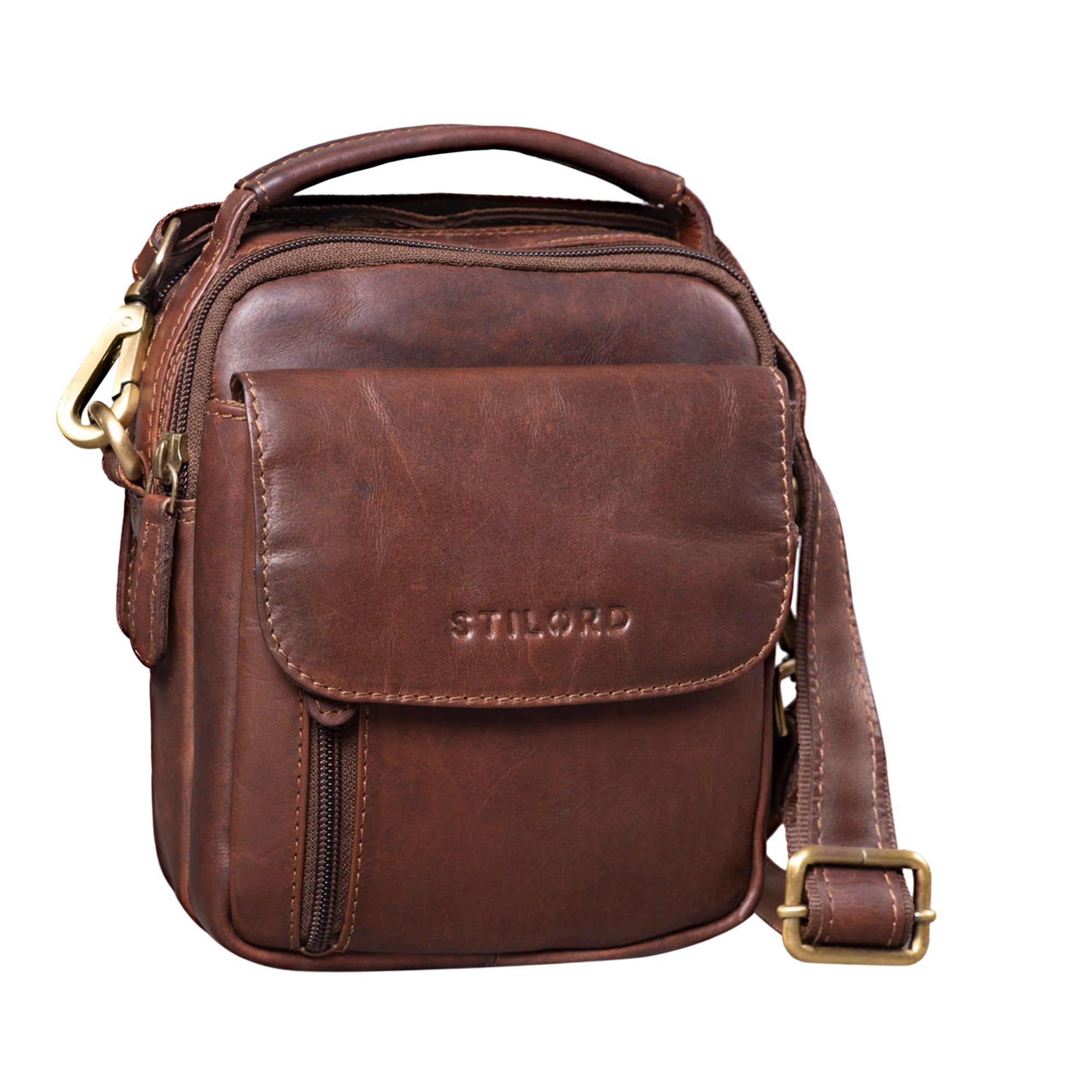 kleine Schultertasche Vintage braun
