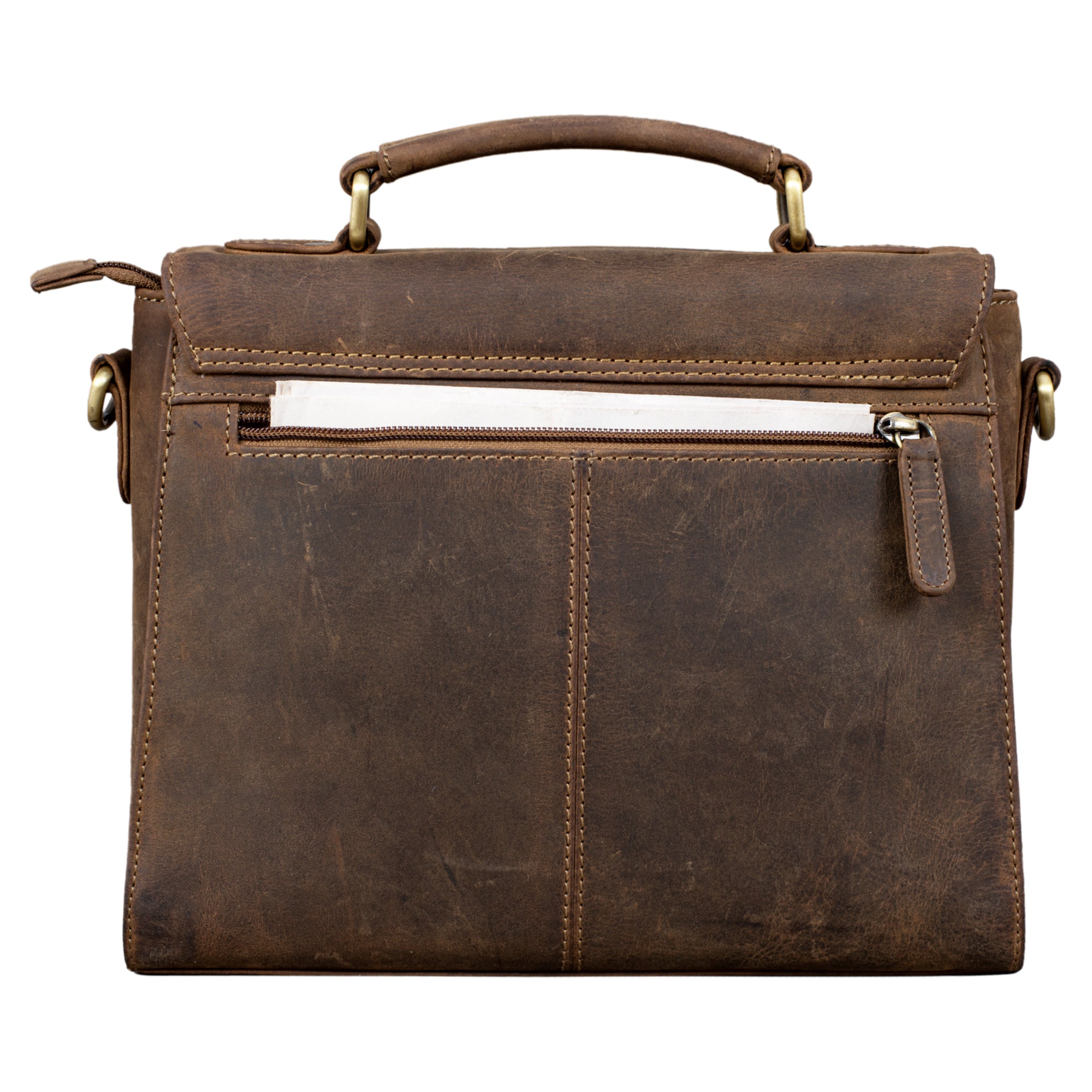 Braune Vintage Umhängetasche Damen Leder