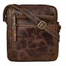 „Garcia“ Lille Skuldertaske Ægte Læder Brun Vintage Messenger Taske