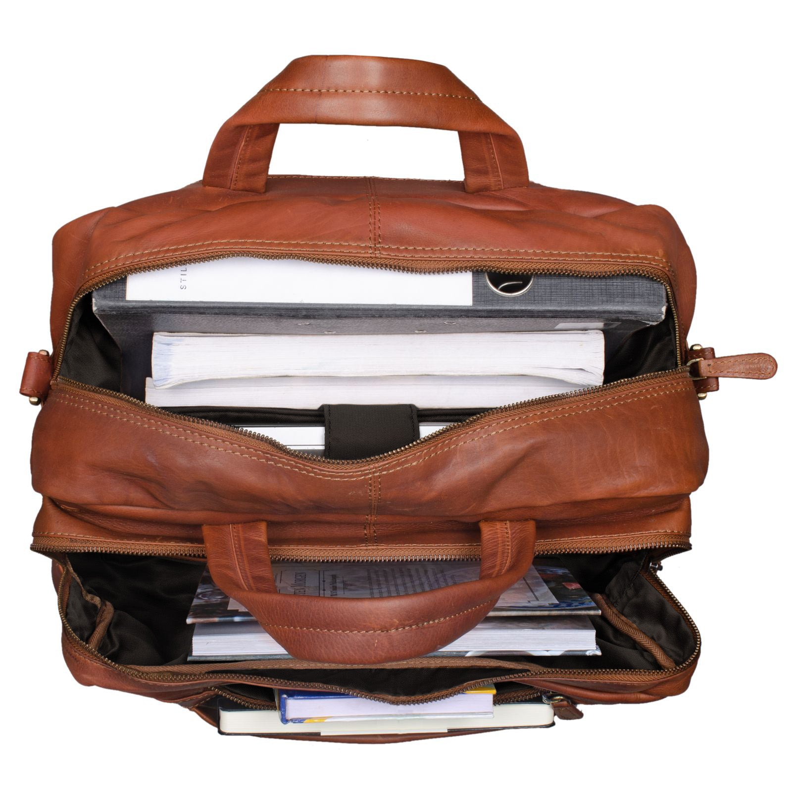 Vollledertasche Herren Damen Tragetasche Schultergurt