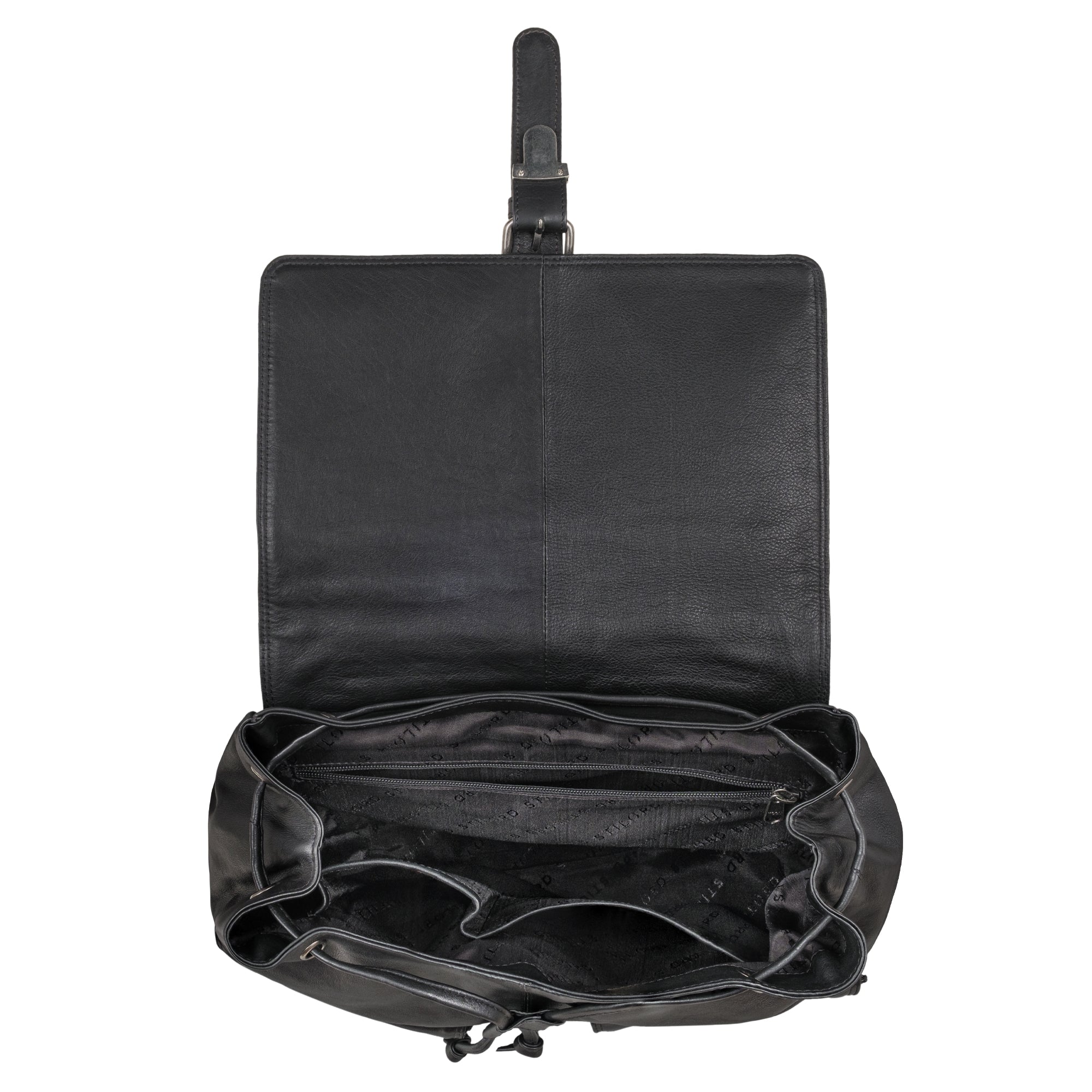 schwarzer Wanderrucksack für Herren aus Leder