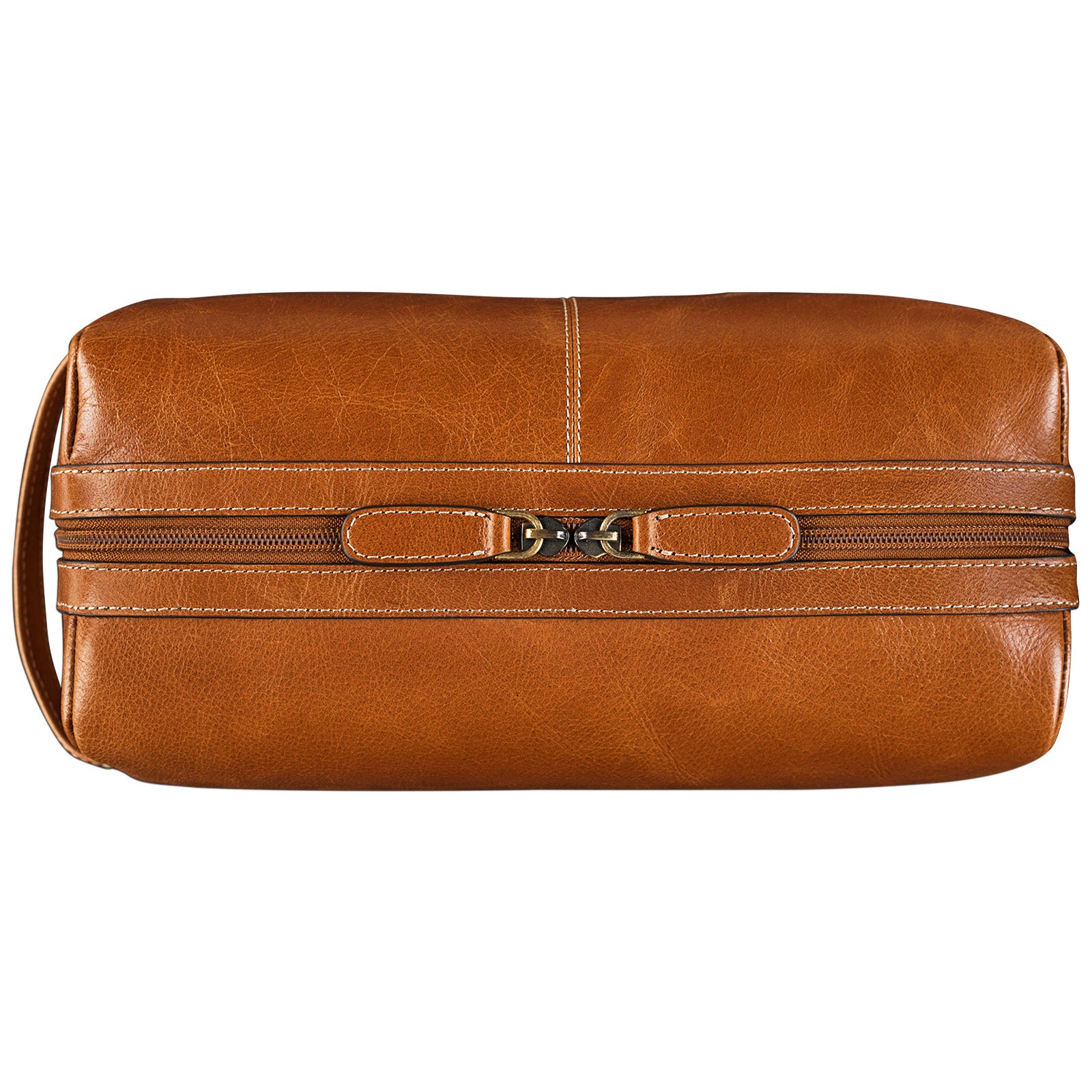 Cognacbraune Leder Kulturtasche