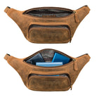 leder bauchtasche für damen braun