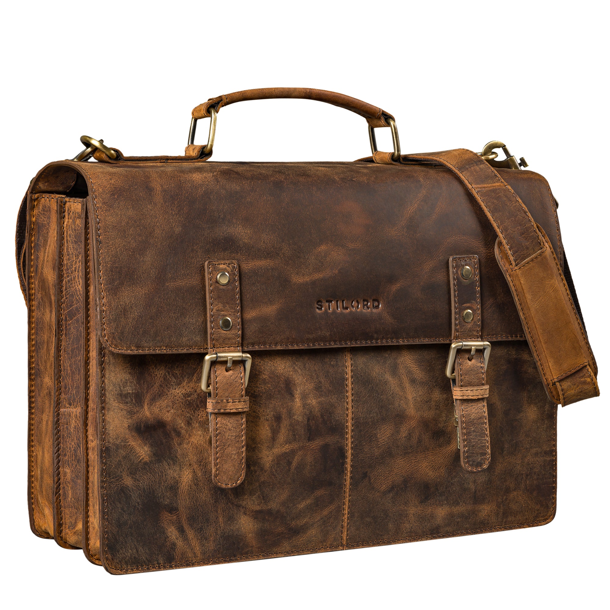 Braune Lehrertasche aus echtem Leder