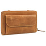 "Monica" 4 i 1 Damepung I Læder Med Mobilrum Vintage Clutch Taske