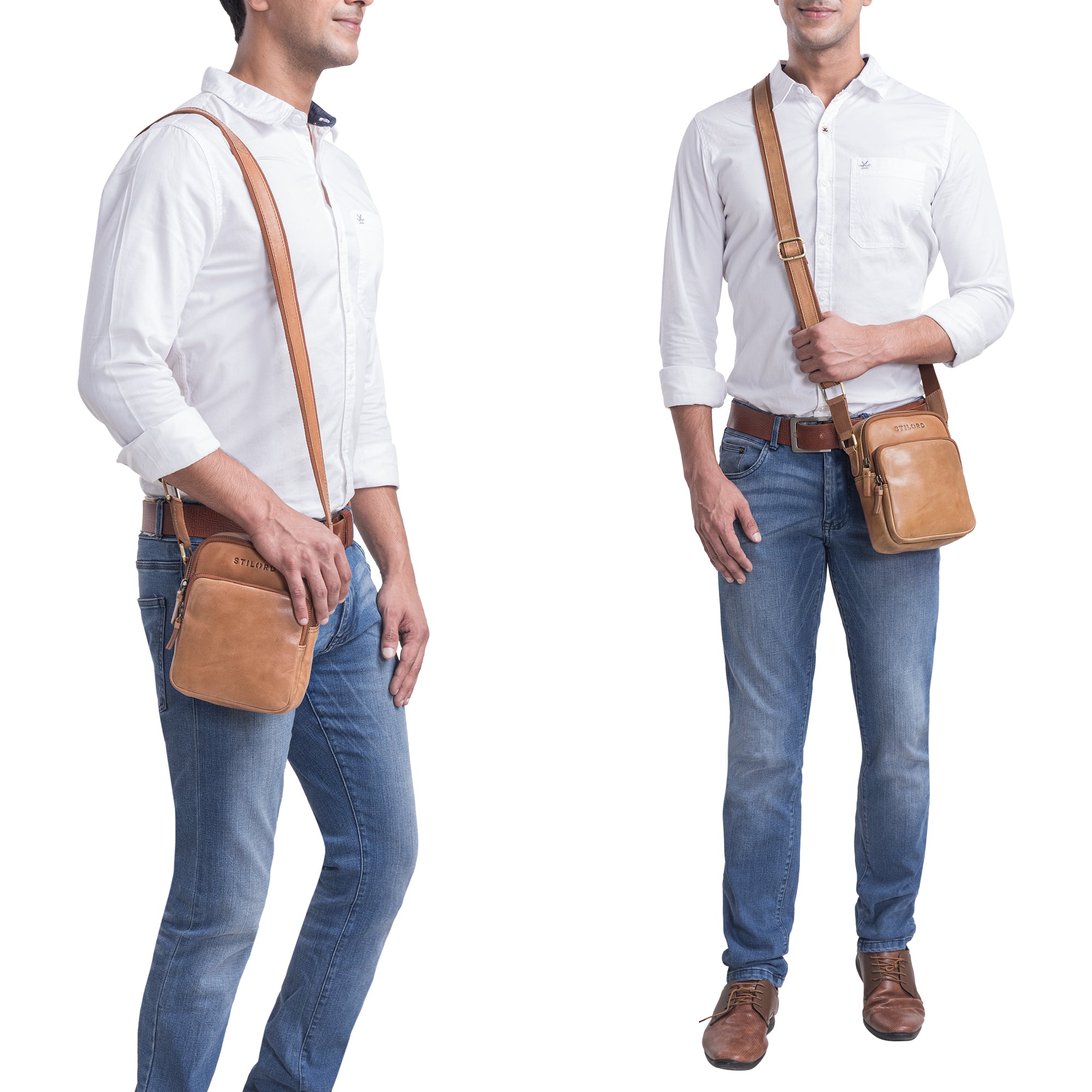 Kompakte Ledertasche Herren Alltag
