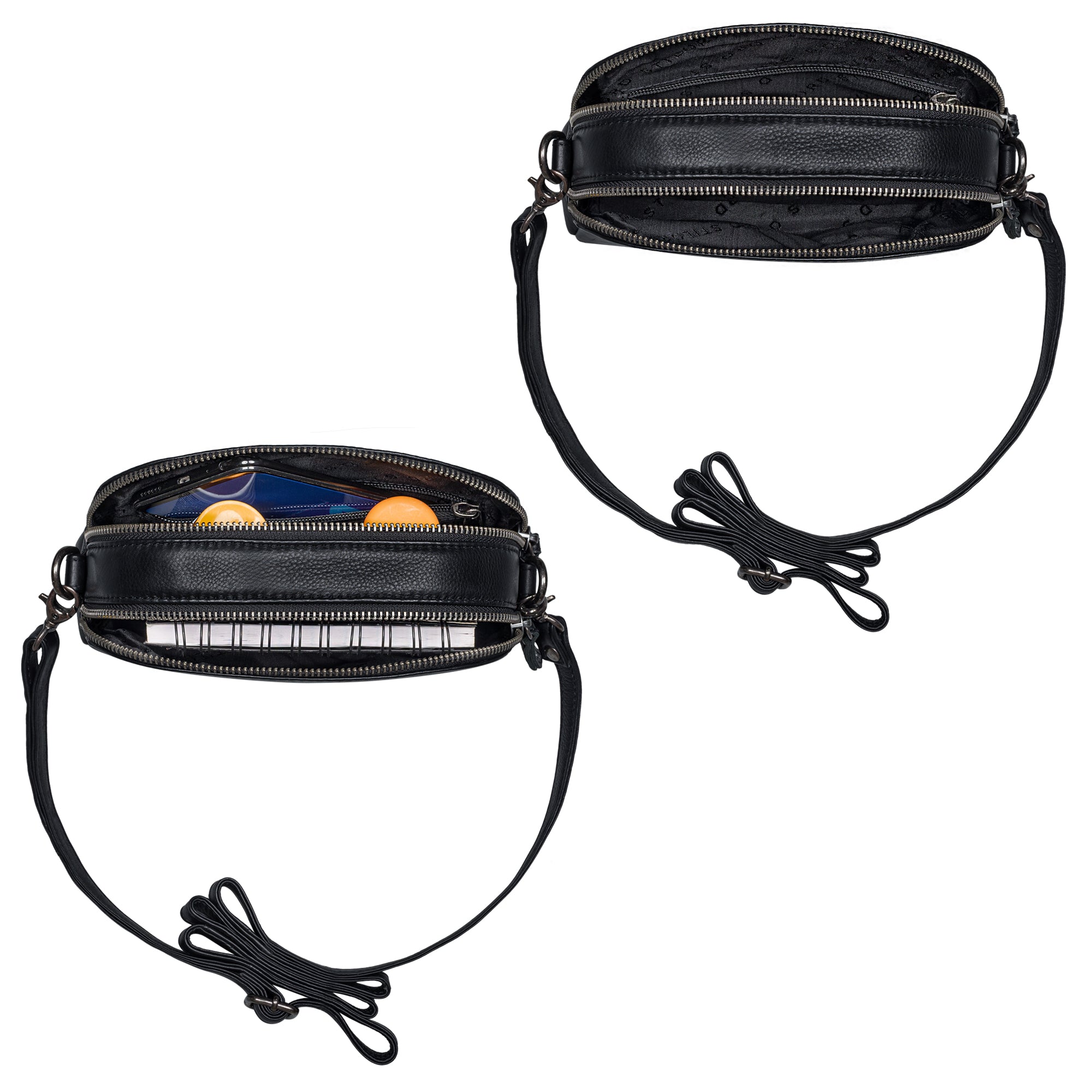 Leder Tasche schwarz damen klein
