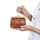 Portemonnaie Damen Leder Cognac