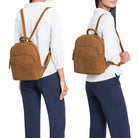 echtleder rucksack damen klein braun