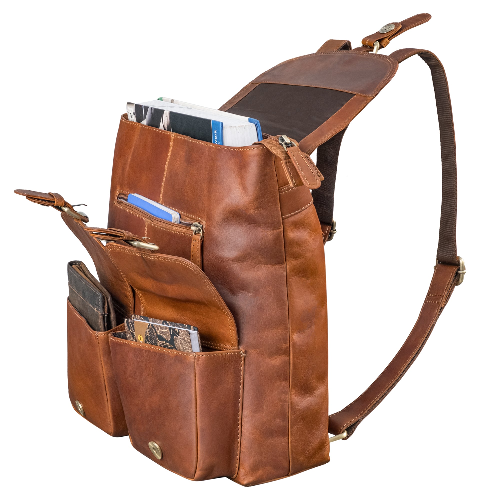 Damenrucksack Leder braun