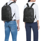 Damen echt leder Rucksack herren vintage schwarz