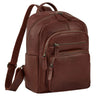 Brauner City Rucksack Damen Leder Klein Lederrucksack für 13 Zoll 