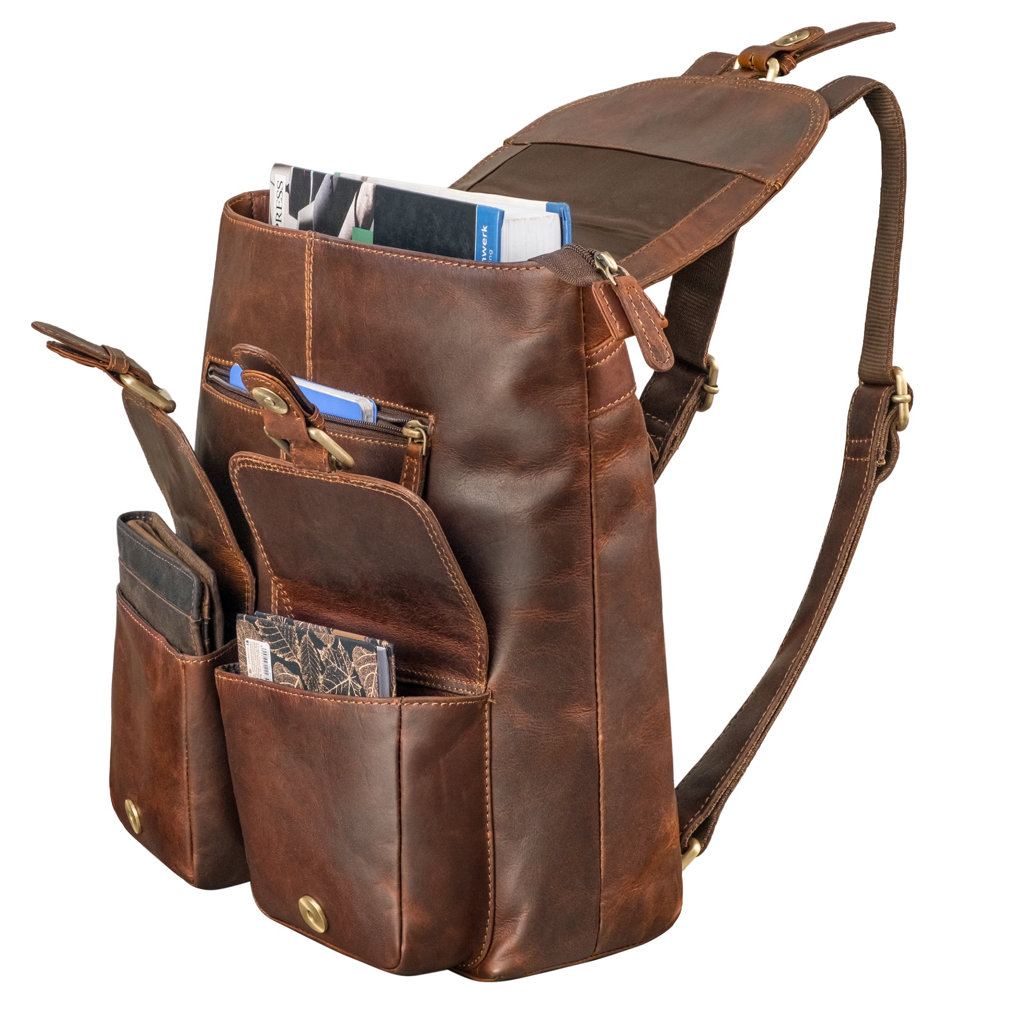 Damenrucksack Leder braun