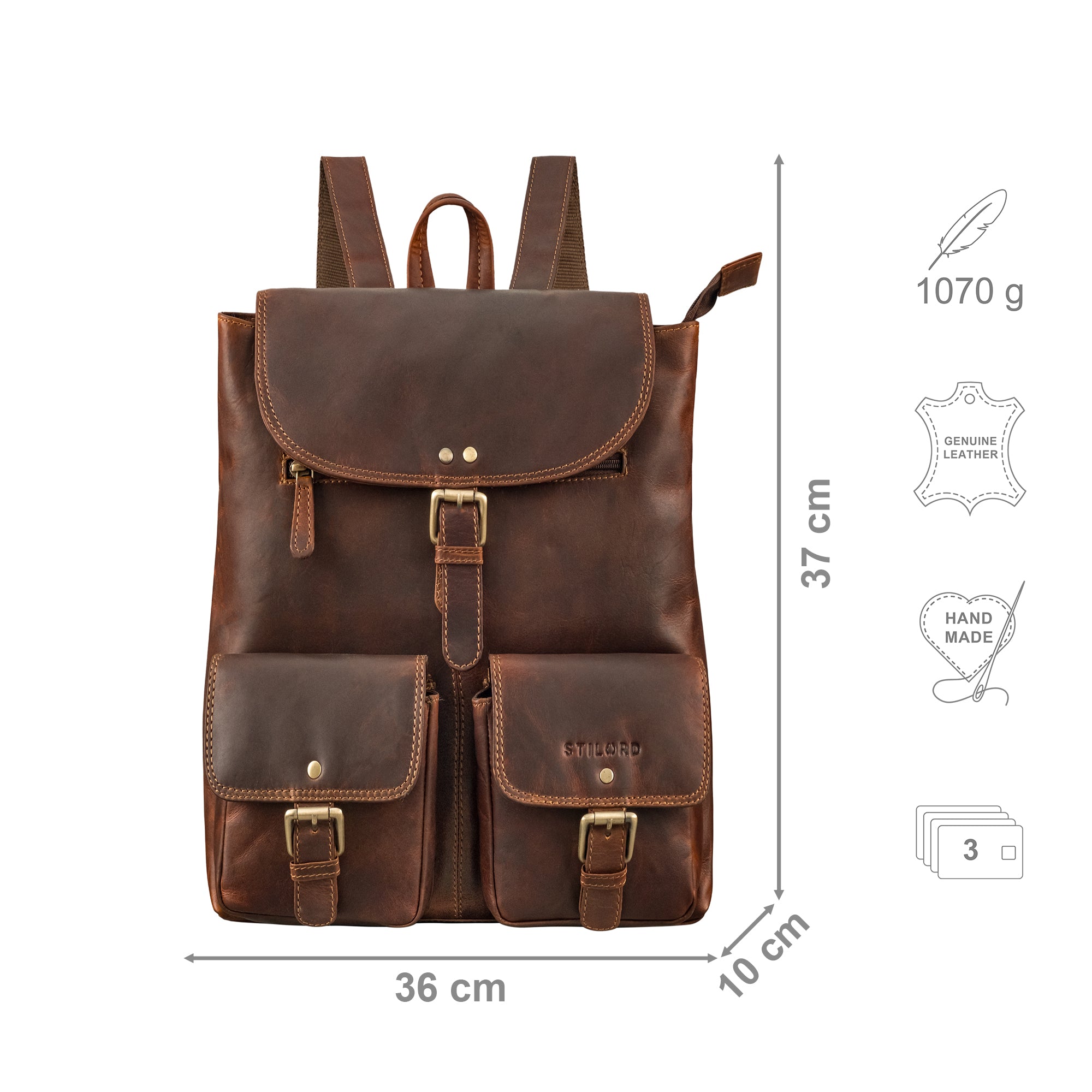 Damenrucksack Leder braun
