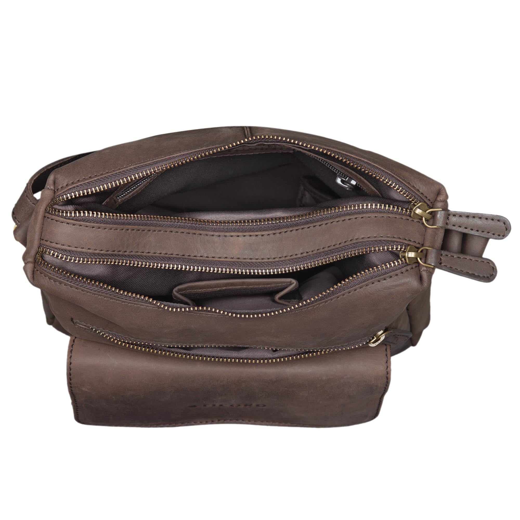 Umhängetasche Frauen Retro Leder braun