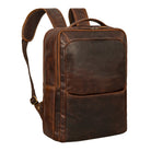 Lederrucksack Damen Glattleder dunkel-braun