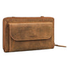 "Monica" 4 i 1 Damepung I Læder Med Mobilrum Vintage Clutch Taske