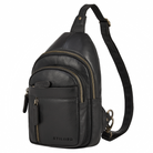 Sling Bag Herren Leder Schwarz Herrentasche zum umhängen
