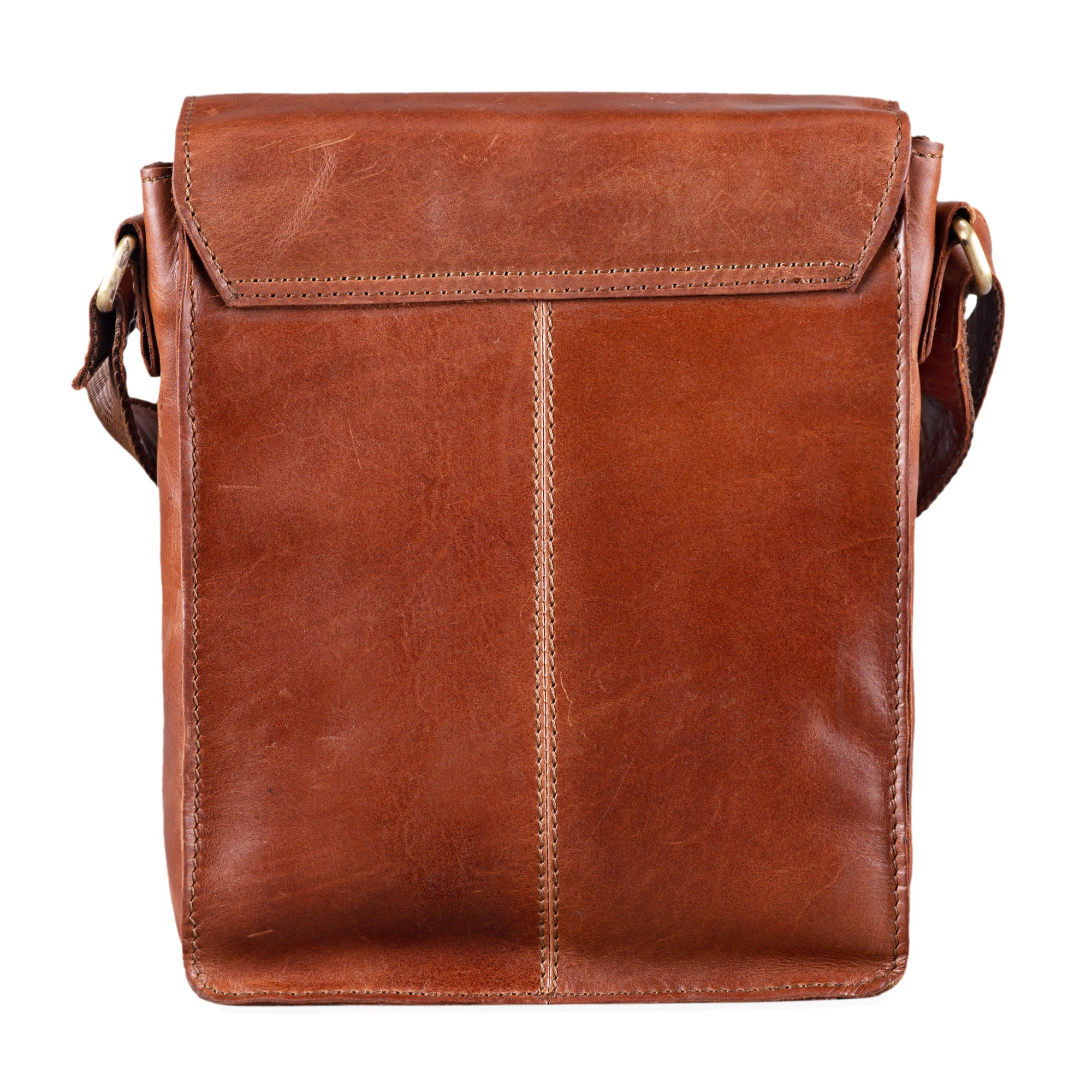 Vintage Ledertasche klein cognac glänzend