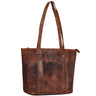 "Svea" Stylishe Leder Shopper Tasche Damen Mittelgroß für Laptop 14"