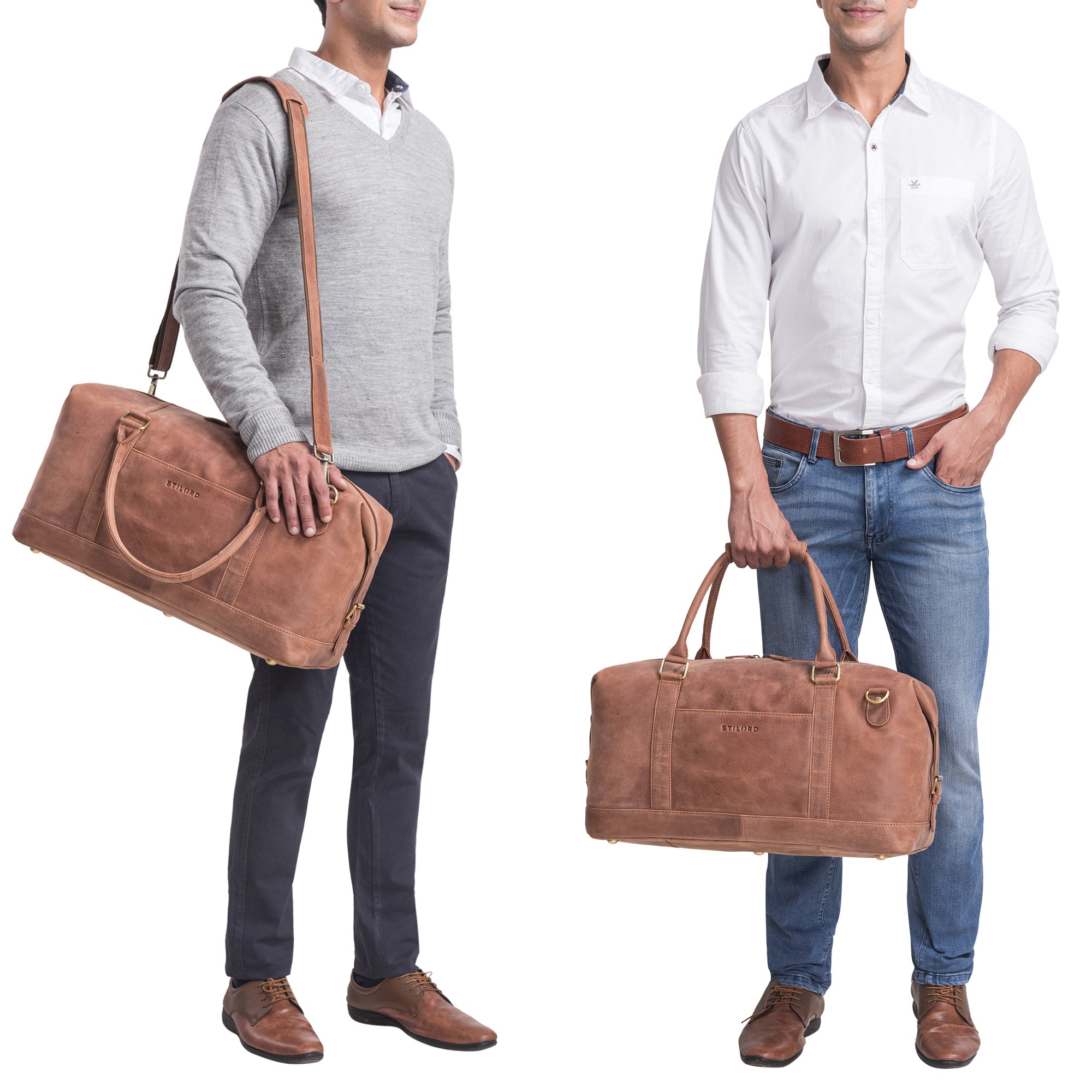 Große braune Reisetasche