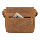 Leder Schultertasche Braun