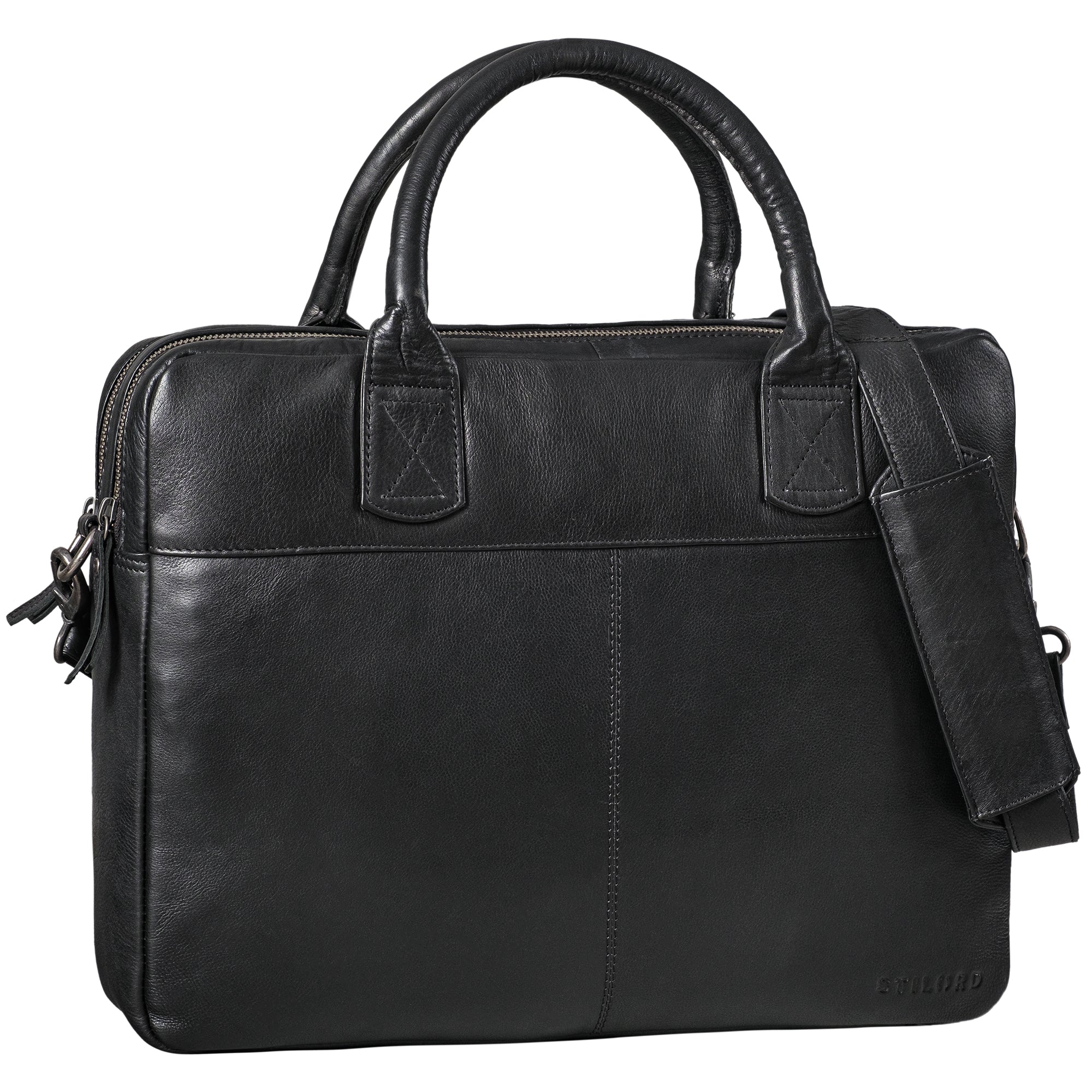 schwarze Businesstasche aus Echtleder