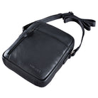 Leder Messenger Bag schwarz