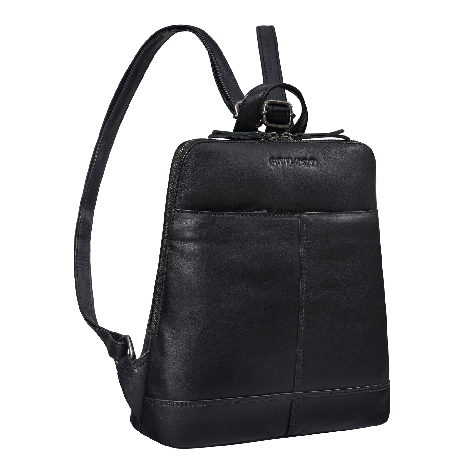 schwarzer Rucksack Leder Damen