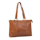 shopper tasche echt leder damen 16 zoll texas braun  
